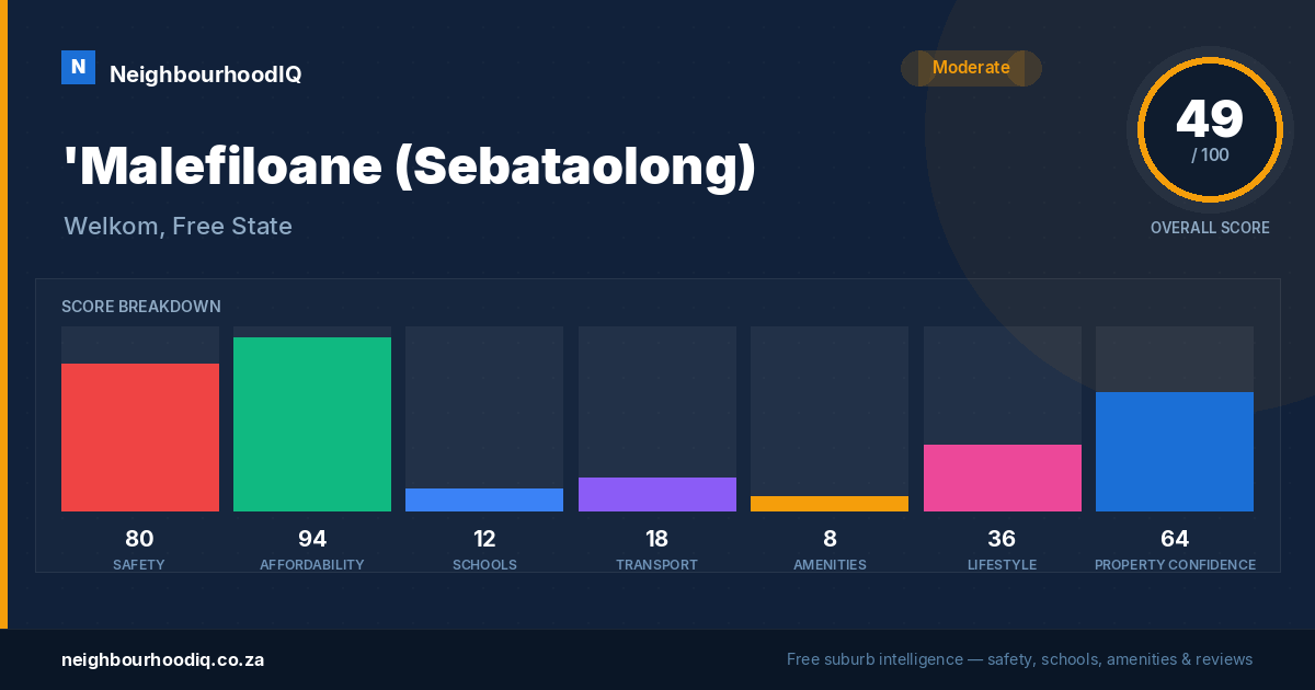 'Malefiloane (Sebataolong) report card